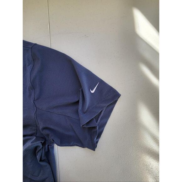 Nike Golf Dri-FIT Polo Shirt Mens 2XL Blue Performance Pique Athletic Tennis - Picture 5 of 13